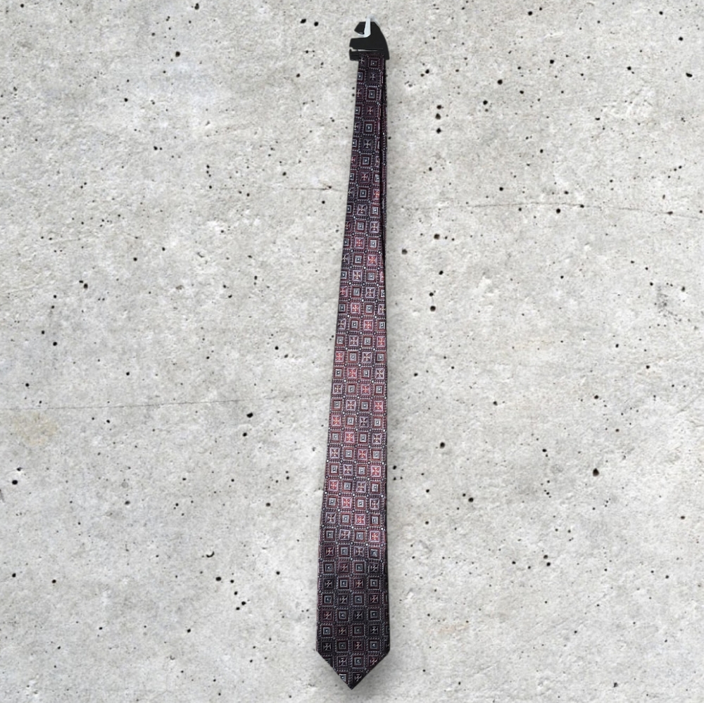 Pronto-Uomo Couture Red And Silver Silk Tie